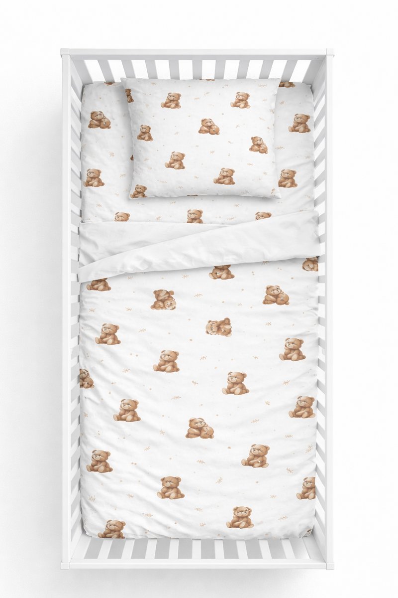Pościel bawełniana 120x90 + poszewka 40x60 oeko-tex zapakowana niedźwiadki