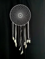 Dekoracje domu - Łapacz snów biały, 40 cm, pajęczyna - miniaturka - grafika 1