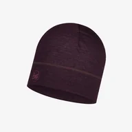 Czapki i chusty sportowe męskie - BUFF czapka do biegania LIGHTWEIGHT MERINO Beanie Solid Deep Purple - miniaturka - grafika 1
