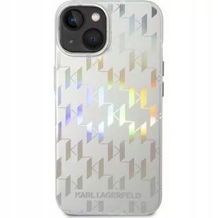 Karl Lagerfeld Etui do iPhone 14 6,1" hardcase srebrny/silver Monogram Iridescent - Etui i futerały do telefonów - miniaturka - grafika 1
