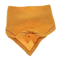 Śliniaki i fartuszki - Hi Little One - Bandana, Śliniak Z Zawieszką Na Smoczek Z Organicznej Bio Bawełny Gots Bandana Bibs 3In1 Apricot - miniaturka - grafika 1