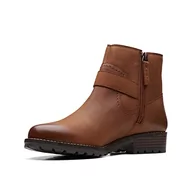 Botki damskie - Clarks Damskie botki Clarkwell Strap Dark Tan Lea, 41,5 EU, Dark Tan Lea, 41.5 EU - miniaturka - grafika 1