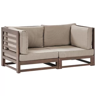 Sofa ogrodowa z certyfikowanego drewna 2-osobowa ciemna TRANI - Sofy ogrodowe - miniaturka - grafika 1