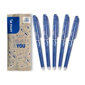 Długopisy - Zestaw 5x PILOT Frixion Point niebieski - miniaturka - grafika 1