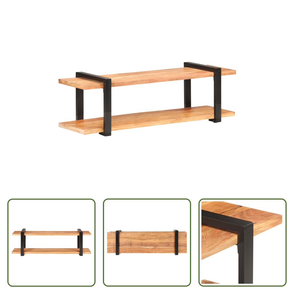 The Living Store Szafka pod telewizor 130x40x40 cm Akacja lite drewno