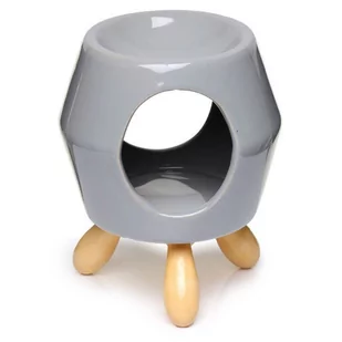 Puckator Kominek ceramiczny na nóżkach 12 x 9 x 9 (szary) 942 - Świeczniki - miniaturka - grafika 1