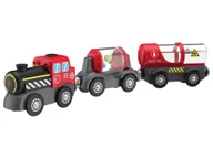 Pociągi dla dzieci - Lupilu Kolejka elektryczna 3 elementy Lokomotywa i 2 wagony - miniaturka - grafika 1