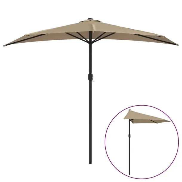 Parasol na balkon, 270x144x222 cm, szarobrązowy