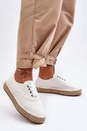 Espadryle damskie - Sznurowane Trampki Espadryle Big Star LL274833 Białe 36 - miniaturka - grafika 1