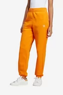 Spodnie damskie - adidas Originals spodnie dresowe bawełniane kolor pomarańczowy gładkie - miniaturka - grafika 1