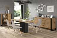 Inne meble do salonu - 3 elementowy zestaw loftowych mebli dąb artisan biały połysk A7-T53 - miniaturka - grafika 1