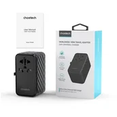 Ładowarki do telefonów - Adapter ładowarka podróżna EU / US / AUS / UK 2x USB-C 2x USB-A 100W - czarny CHOETECH - miniaturka - grafika 1
