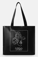 Torebki damskie - Shopperka Nobo z metalicznym wykończeniem czarna - miniaturka - grafika 1