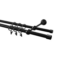 Karnisze - Karnisz Cylinderek 240 cm podwójny czarny 19/16 mm Inspire - miniaturka - grafika 1