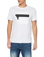 Koszulki męskie - G-STAR RAW Męski t-shirt 3D No.1 Logo +, White 336-110, XS - miniaturka - grafika 1