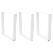 Zawiasy, okucia i inne akcesoria - Nogi do stołu jadalnego w kształcie litery V 3 szt. Białe 90x(72-73,3) cm Stal vidaXL - miniaturka - grafika 1