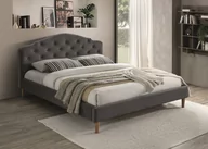 Łóżka - CHLOE VELVET 160X200 szare łóżko tapicerowane na dębowych nogach, tap bluvel 14 - miniaturka - grafika 1