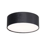 Oprawy, klosze i abażury - QAZQA Lampa sufitowa czarna 30 cm ze złotym wnętrzem - Drum - miniaturka - grafika 1