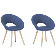 Krzesła - Beliani Zestaw do jadalni 2 krzesła ciemnoniebieskie ROSLYN - miniaturka - grafika 1