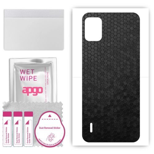 folia naklejka skórka strukturalna na TYŁ do Nokia C12 Pro - Plaster Miodu Czarny - apgo SKINS