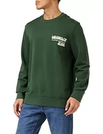 Bluzy męskie - Wrangler Bluza męska Slogan Crew Sycamore Green, rozmiar M - miniaturka - grafika 1