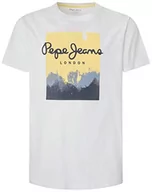 Koszulki męskie - Pepe Jeans Koszulka męska Roslyn, biały, L - miniaturka - grafika 1