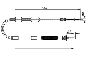 BOSCH Linka hamulcowa, 1 987 482 593 - Bezpłatny zwrot do 30 dni, największy wybór produktów. 1987482593 - Linki hamulca postojowego - miniaturka - grafika 1