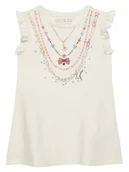 Sukienki i spódniczki dla dziewczynek - Guess Sukienka codzienna K6RK02 KA6W4 Écru Regular Fit - miniaturka - grafika 1