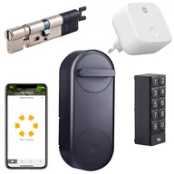 Systemy inteligentnych domów - Yale Zestaw inteligentny zamek Yale Linus Smart Lock czarny z mostkiem centralnym, wkładką i klawiaturą - miniaturka - grafika 1