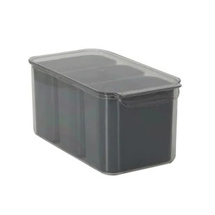 Fernity Pojemnik potrójny do przechowywania w lodówce szary - Pojemniki kuchenne - miniaturka - grafika 1