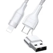 Kable USB - USAMS Kabel pleciony U31 USB-C/USB na lightning 30W PD Fast Charge biały/white SJ404USB02 (US-SJ404) - miniaturka - grafika 1