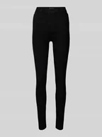 Spodnie damskie - Jeansy o kroju slim fit z wysokim stanem i naszywką z logo - miniaturka - grafika 1