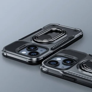 Joyroom Dual Hinge etui iPhone 14 pancerny pokrowiec z podstawką uchwytem ring holder czarne - Etui i futerały do telefonów - miniaturka - grafika 9