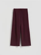 Spodnie damskie - Reserved - Dzianinowe spodnie z bawełną - ciemnofioletowy - miniaturka - grafika 1