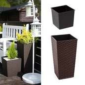 Donice - Blumfeldt Pigmejka z wkładem Finezja Ratan, mokka, 25x25x46 cm - miniaturka - grafika 1