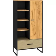 Regały - Regał 04 Colt ML Meble Dąb Craft Złoty, Stal Premium, Czarny - miniaturka - grafika 1