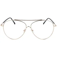 Okulary korekcyjne, oprawki, szkła - Okulary Pilotki z filtrem światła niebieskiego do komputera zerówki- 2529-6 - miniaturka - grafika 1