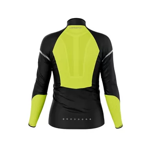COMPRESSPORT Kurtka biegowa damska HURRICANE WINDPROOF JACKET FLASH black/fluo yellow - Kurtki i kamizelki sportowe damskie - miniaturka - grafika 2