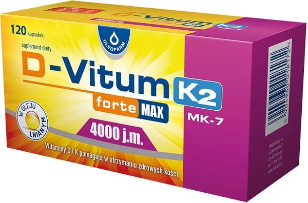 D-Vitum Forte Max 4000 IU + K2 120 Kapsułek