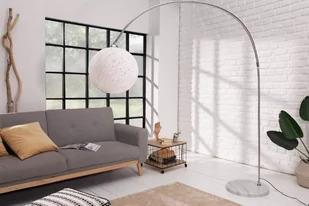 Invicta Lampa podłogowa Lono 185 cm biała 40685 - Lampy stojące - miniaturka - grafika 1