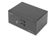 Przełączniki KVM - Digitus Przełącznik KVM, 2-portowy, obsługa dwóch monitorów, 4K, DisplayPort® - miniaturka - grafika 1