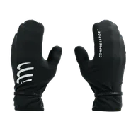 Rękawiczki sportowe męskie - COMPRESSPORT Wodoodporne rękawice biegowe HURRICANE WATERPROOF MITTENS black - miniaturka - grafika 1
