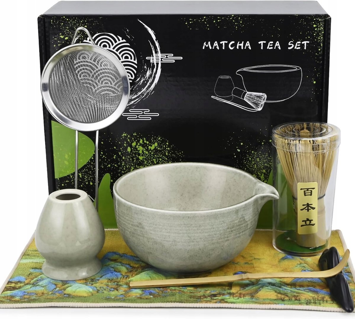 ZESTAW DO MATCHY 7 ELEMENTÓW JAPOŃSKI ZESTAW HERBATY MATCHA UPOMINEK