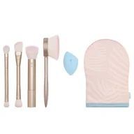 Zestawy kosmetyków damskich - Endless Summer zestaw pędzli do makijażu twarzy 4szt. + gąbka do makijażu + rękawica do samoopalacza - miniaturka - grafika 1
