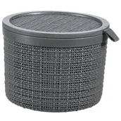 Pudła i pojemniki do przechowywania - Curver Koszyk okrągły Curver Jute ciemny szary 3253921903029 - miniaturka - grafika 1