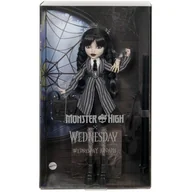 Lalki dla dziewczynek - Lalka MONSTER HIGH X Wednesday Szkolny Mundurek HXJ04 - miniaturka - grafika 1