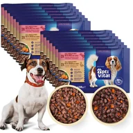 Mokra karma dla psów - Zestaw saszetek mokrej karmy dla dorosłych psów kawałki z kaczką i wołowiną 60x85g - miniaturka - grafika 1