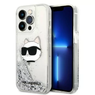 Karl Lagerfeld Etui do iPhone 14 Pro Max 6,7" srebrny/silver hardcase Glitter Choupette Head - Etui i futerały do telefonów - miniaturka - grafika 1