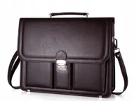 Teczki i aktówki - Brązowa Aktówka Teczka Na Dokumenty Neseser Solome Dover - miniaturka - grafika 1