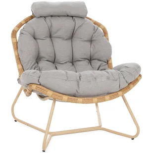 Meble ogrodowe technorattanowe Palermo Round Beige / Light Grey - Meble ogrodowe - miniaturka - grafika 5
